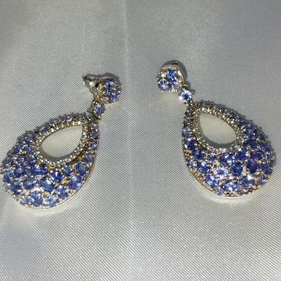 Tanzanite earrings in sterling silver